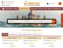 Tablet Screenshot of heritagehotelsofindia.com